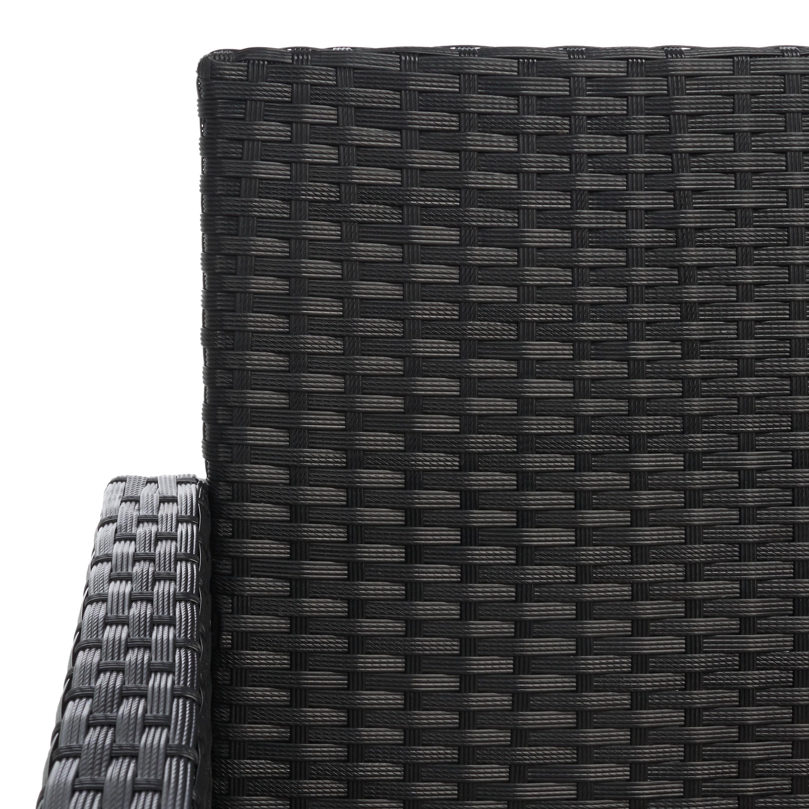 Ensemble de salon de jardin SAFAVIEH Zsolt en osier et acier, 4 pièces, dimensions : 42 l x 31 p x 21 h