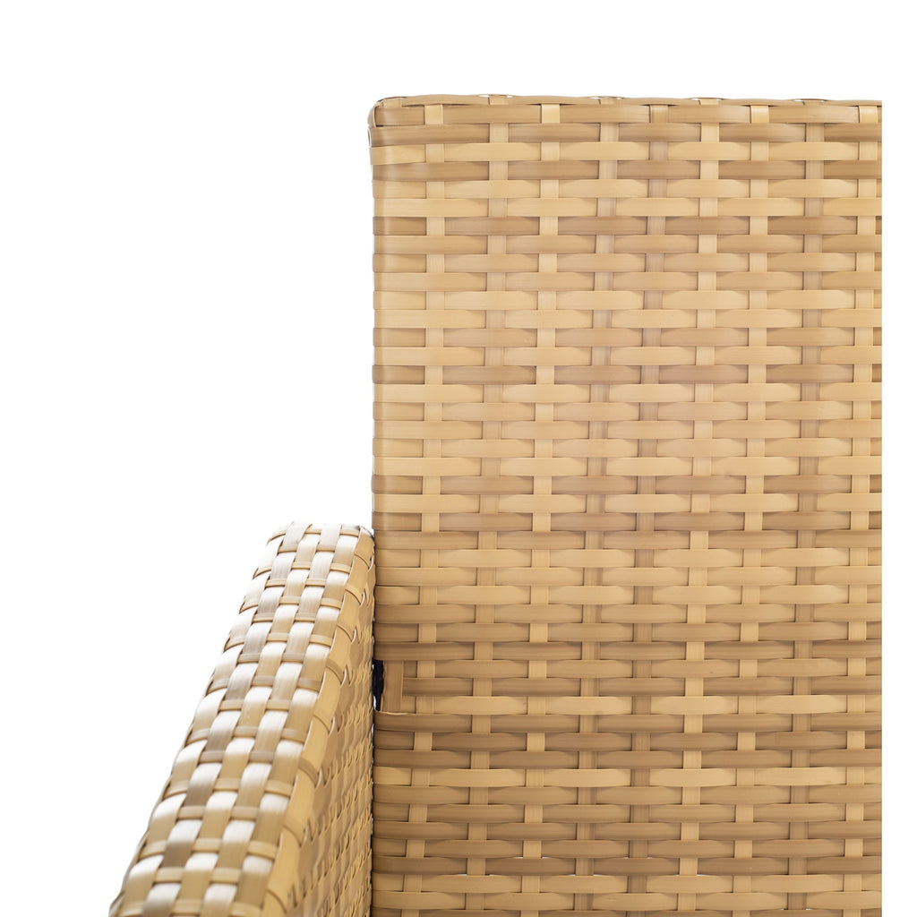 Ensemble de salon de jardin SAFAVIEH Zsolt en osier et acier, 4 pièces, dimensions : 42 l x 31 p x 21 h