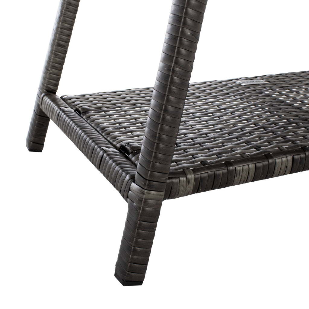 Ensemble de salon de jardin SAFAVIEH Zsolt en osier et acier, 4 pièces, dimensions : 42 l x 31 p x 21 h