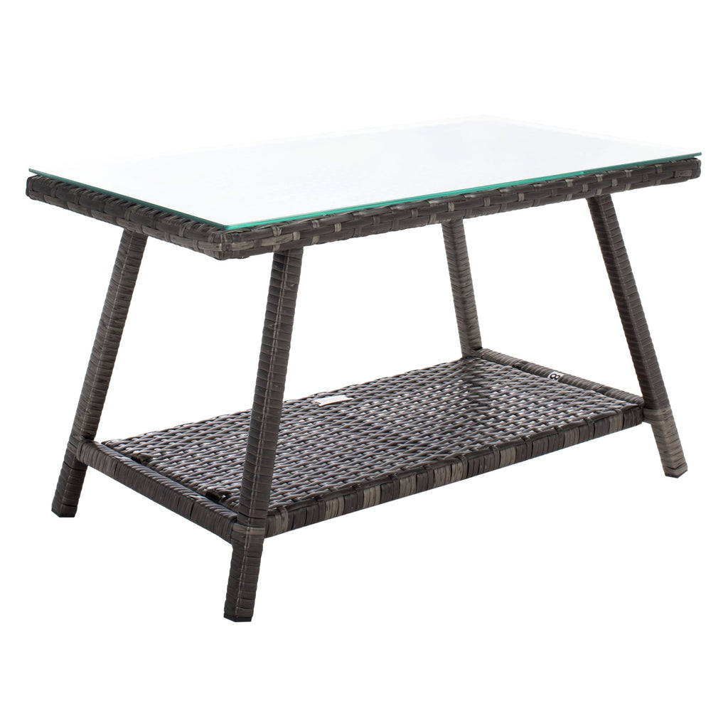 Ensemble de salon de jardin SAFAVIEH Zsolt en osier et acier, 4 pièces, dimensions : 42 l x 31 p x 21 h