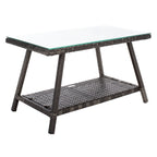 Ensemble de salon de jardin SAFAVIEH Zsolt en osier et acier, 4 pièces, dimensions : 42 l x 31 p x 21 h