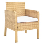 Ensemble de salon de jardin SAFAVIEH Zsolt en osier et acier, 4 pièces, dimensions : 42 l x 31 p x 21 h