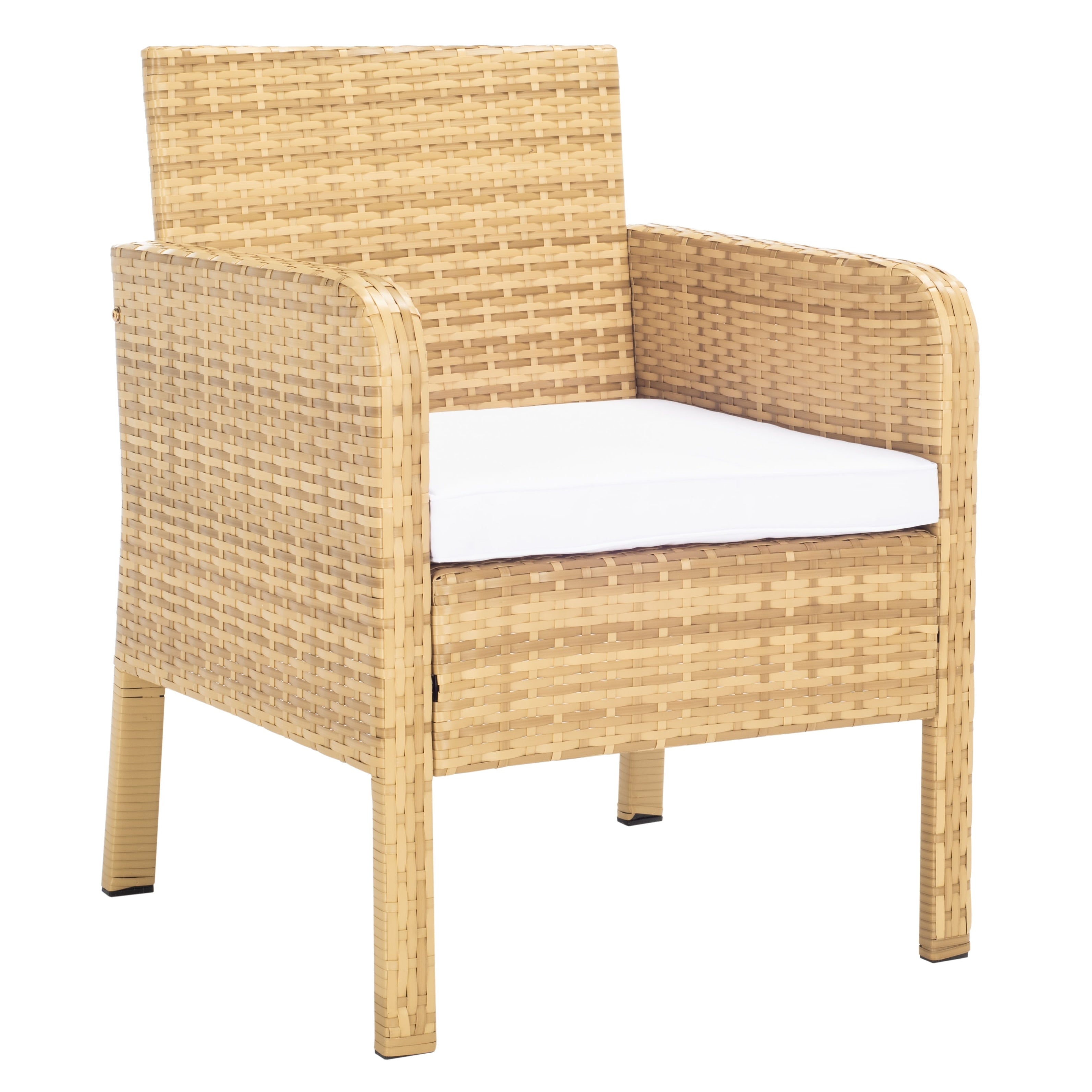 Ensemble de salon de jardin SAFAVIEH Zsolt en osier et acier, 4 pièces, dimensions : 42 l x 31 p x 21 h