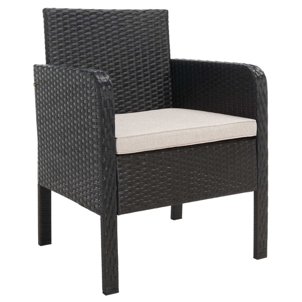 Ensemble de salon de jardin SAFAVIEH Zsolt en osier et acier, 4 pièces, dimensions : 42 l x 31 p x 21 h