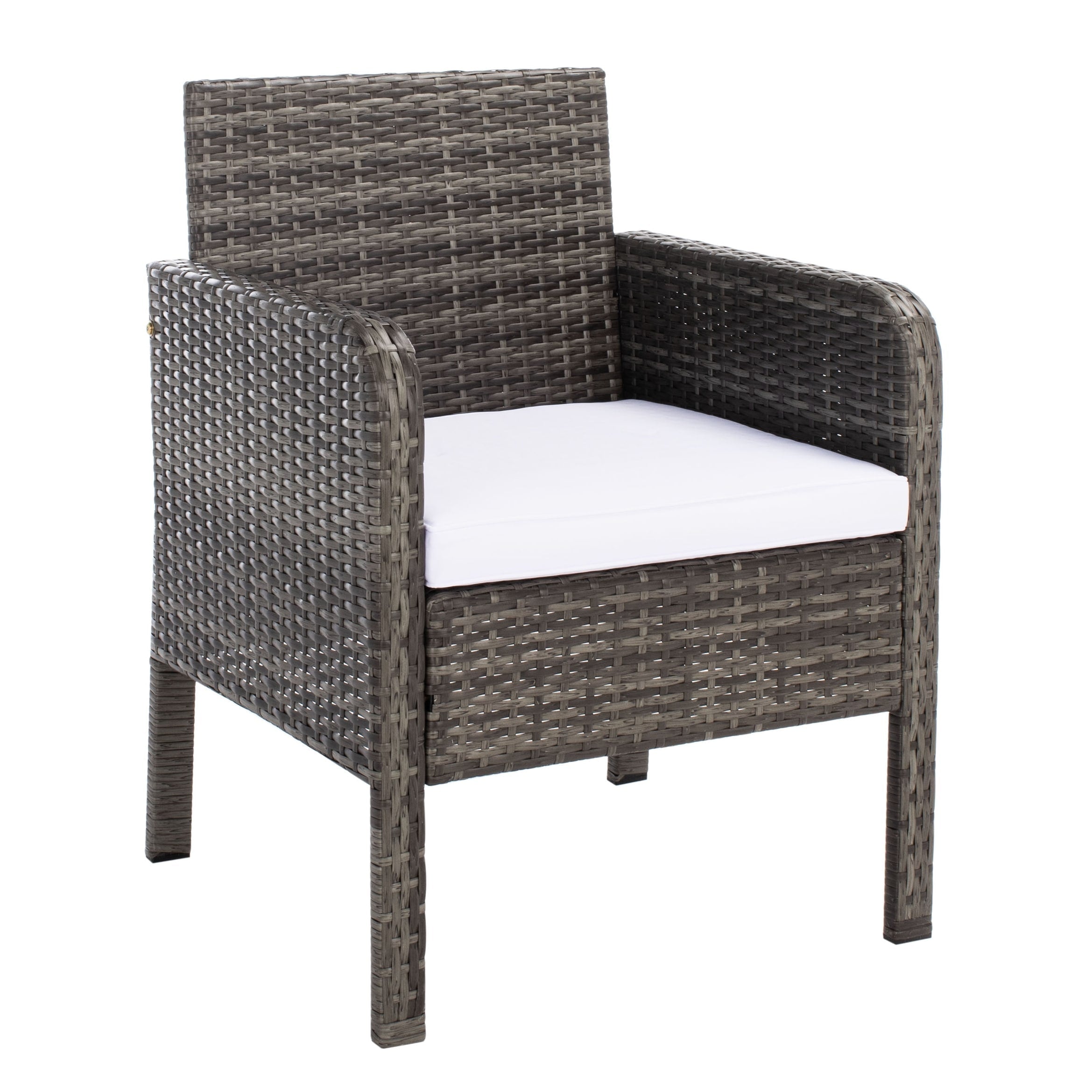 Ensemble de salon de jardin SAFAVIEH Zsolt en osier et acier, 4 pièces, dimensions : 42 l x 31 p x 21 h