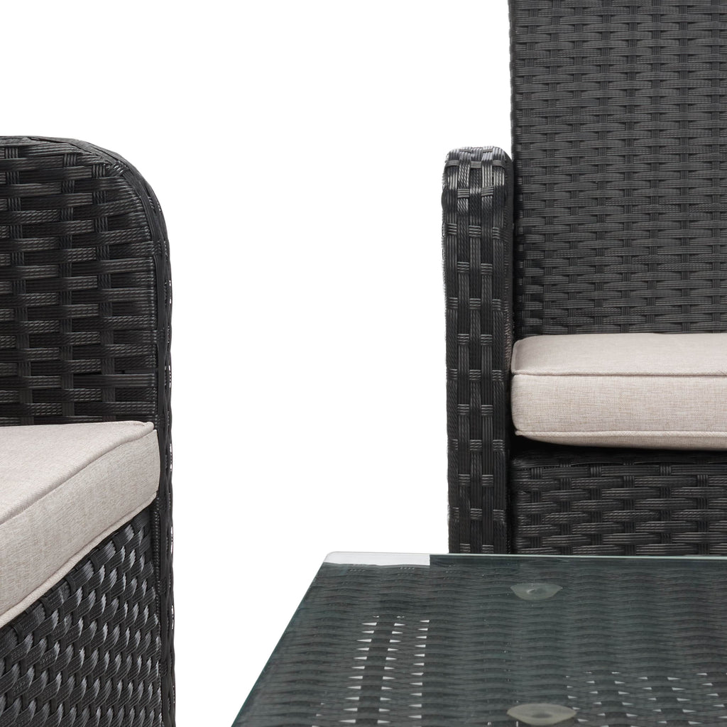 Ensemble de salon de jardin SAFAVIEH Zsolt en osier et acier, 4 pièces, dimensions : 42 l x 31 p x 21 h