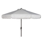 SAFAVIEH Ronette Fringe 9 Ft Crank Outdoor Umbrella