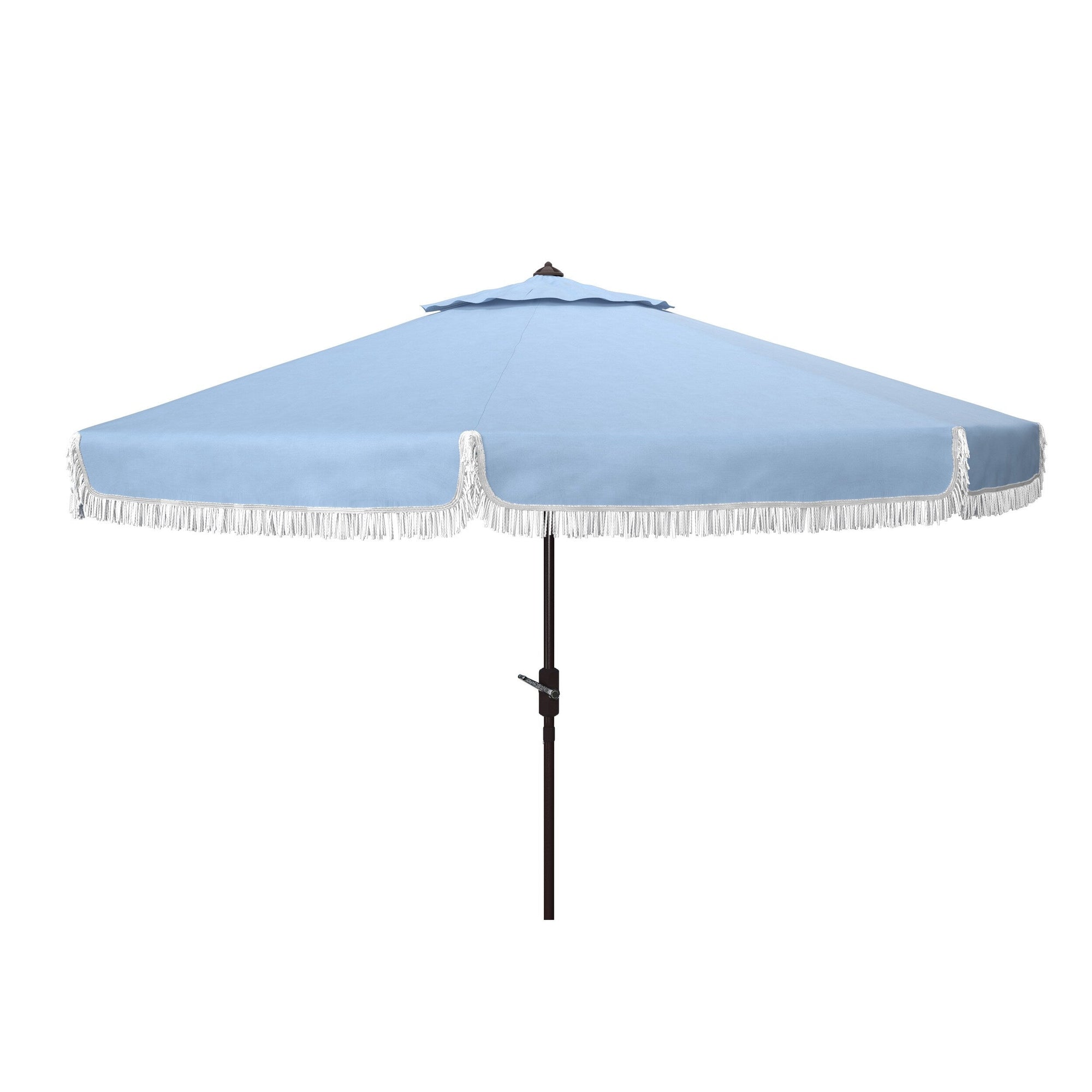 SAFAVIEH Ronette Fringe 9 Ft Crank Outdoor Umbrella