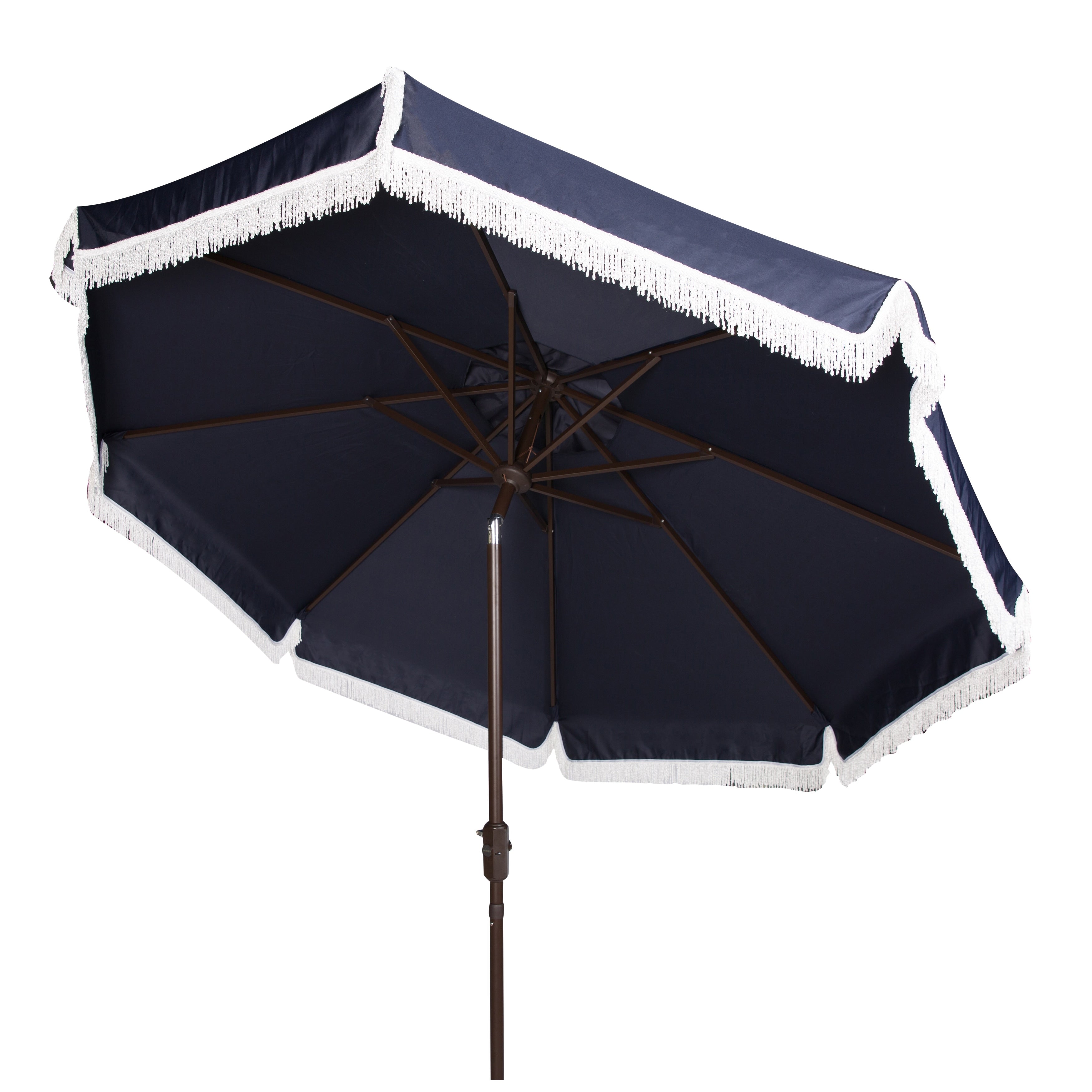 Parasol d'extérieur à manivelle Safavieh Ronette Fringe de 2,7 m