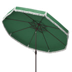 SAFAVIEH Ronette Fringe 9 Ft Crank Outdoor Umbrella