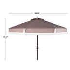 SAFAVIEH Ronette Fringe 9 Ft Crank Outdoor Umbrella