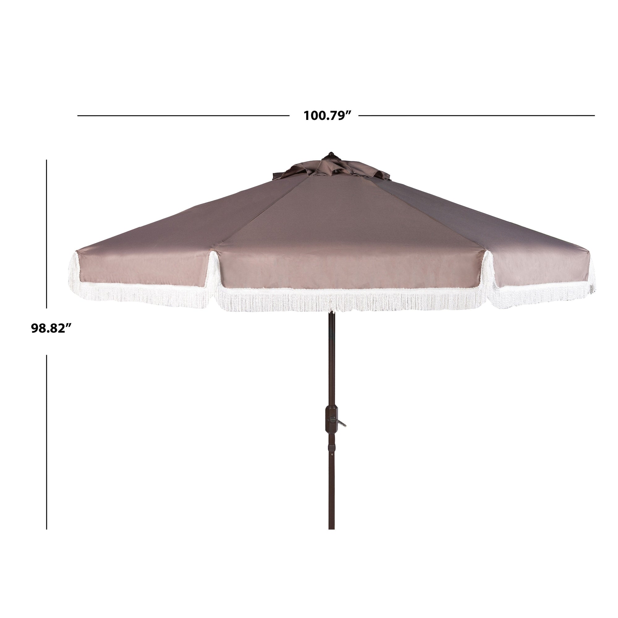SAFAVIEH Ronette Fringe 9 Ft Crank Outdoor Umbrella