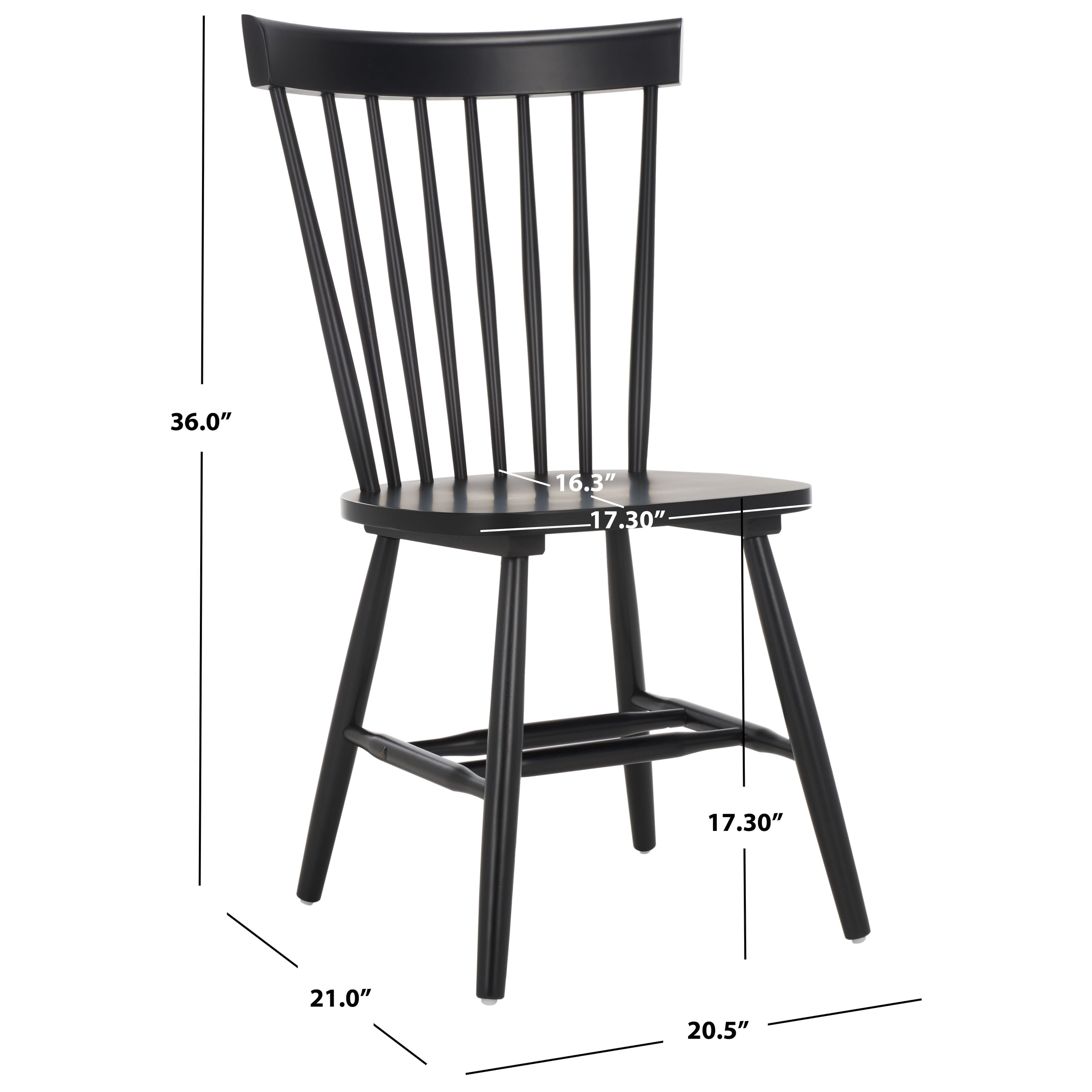Chaise de salle à manger SAFAVIEH Suhair Spindle Farmhouse (lot de 2) - 20,5 x 21 x 36 - 21L x 21P x 36H