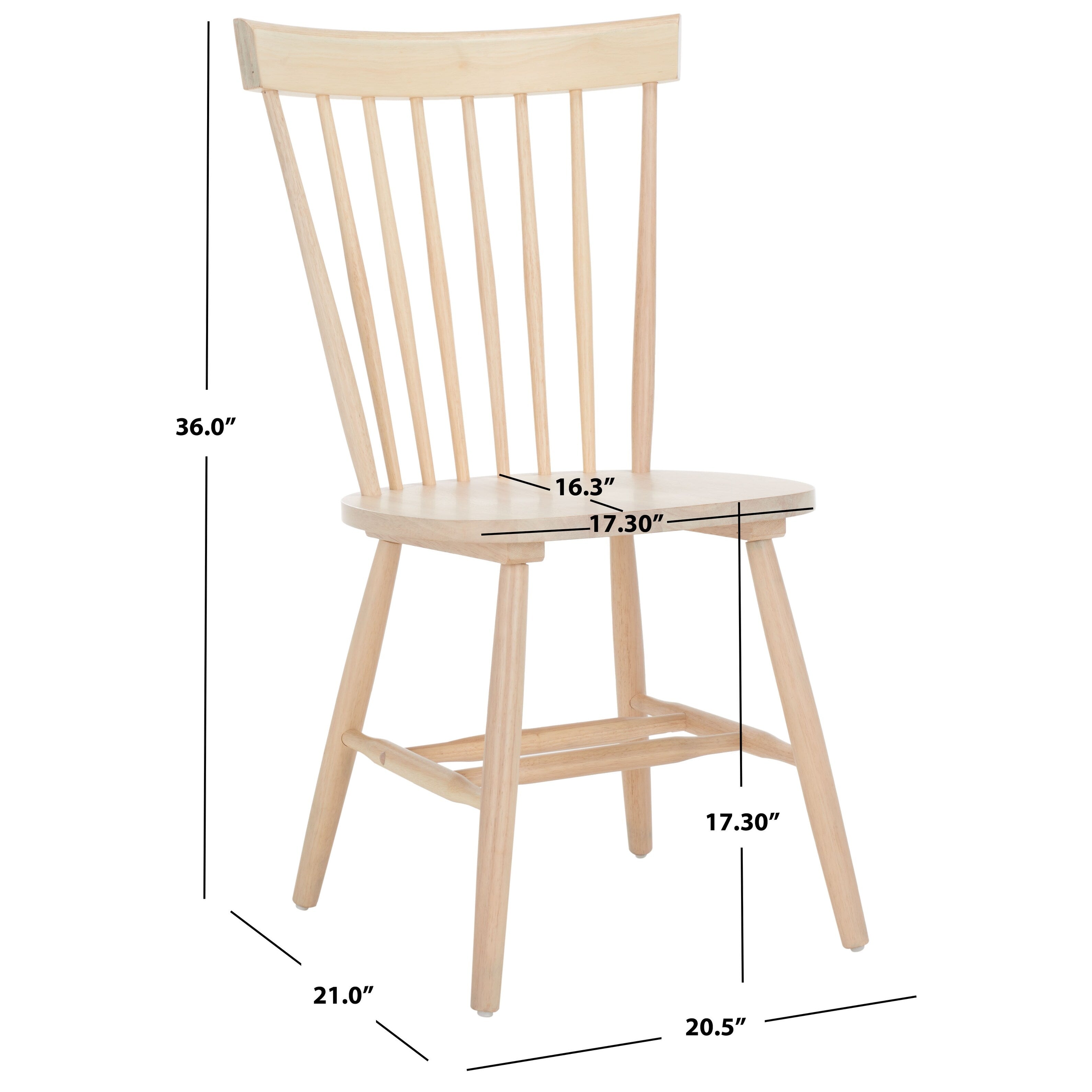Chaise de salle à manger SAFAVIEH Suhair Spindle Farmhouse (lot de 2) - 20,5 x 21 x 36 - 21L x 21P x 36H