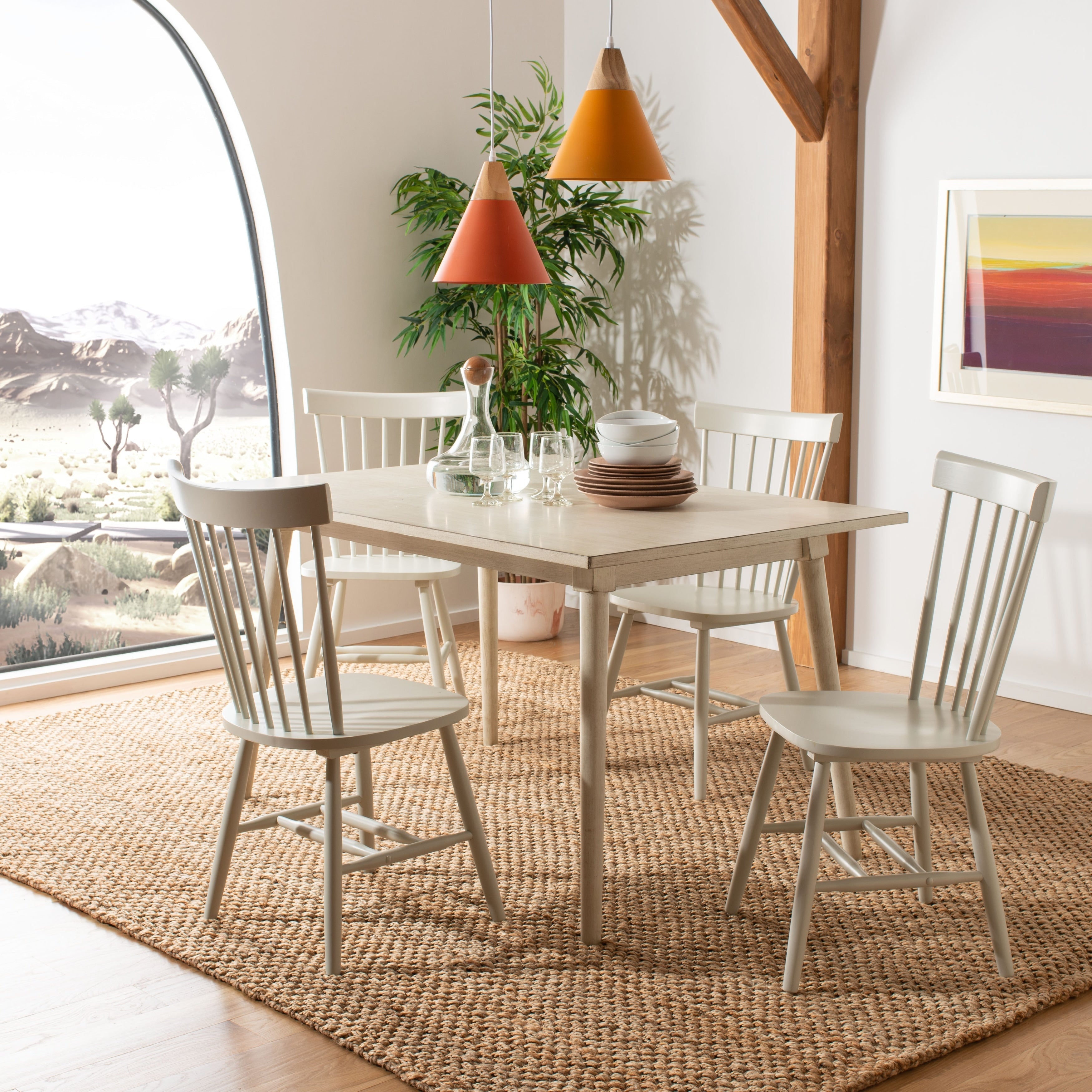 Chaise de salle à manger SAFAVIEH Suhair Spindle Farmhouse (lot de 2) - 20,5 x 21 x 36 - 21L x 21P x 36H