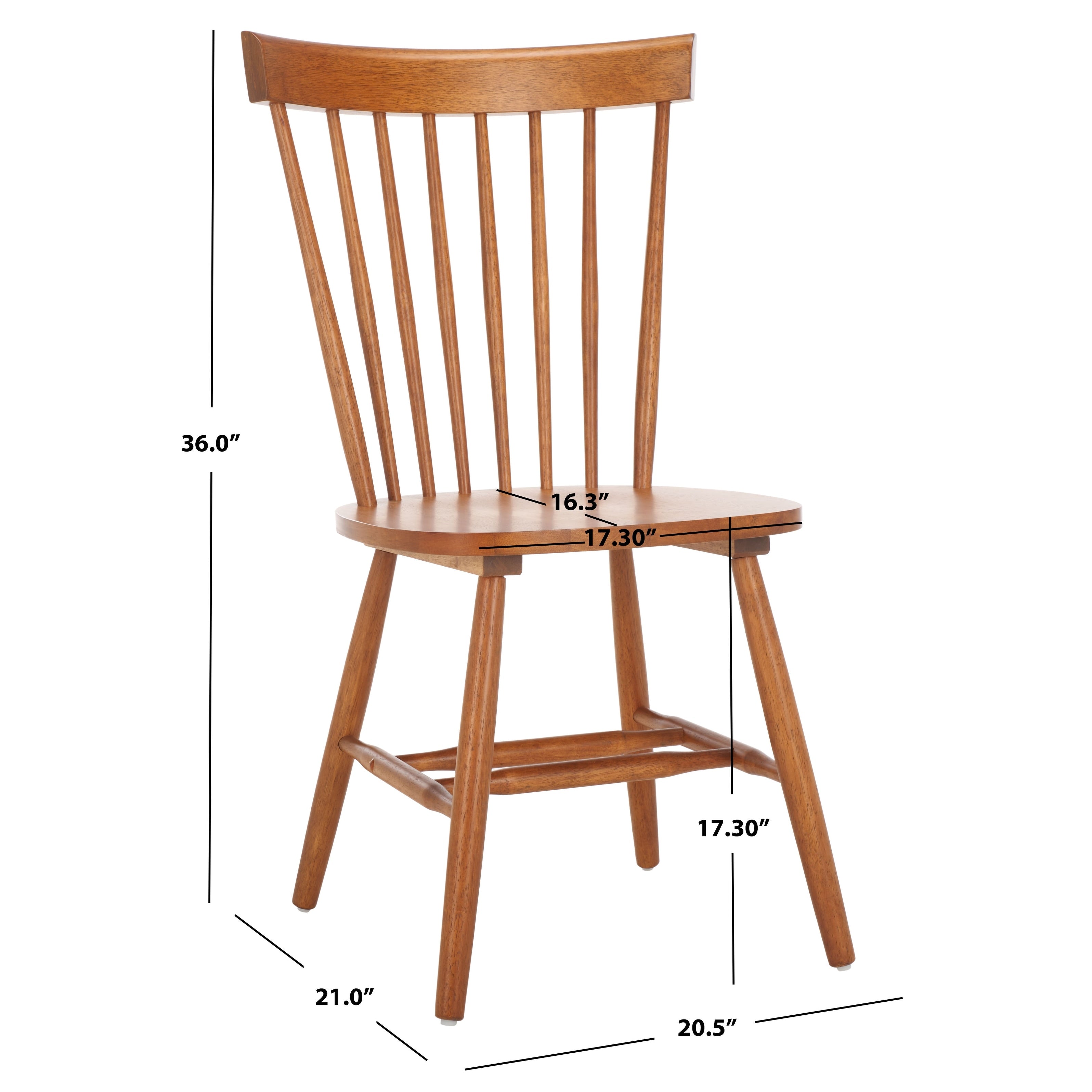 Chaise de salle à manger SAFAVIEH Suhair Spindle Farmhouse (lot de 2) - 20,5 x 21 x 36 - 21L x 21P x 36H