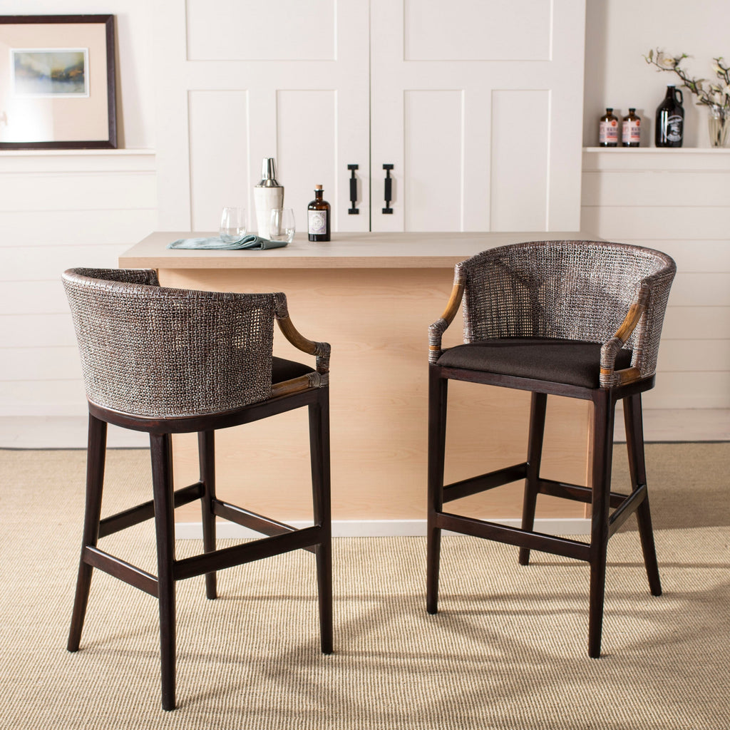 Tabouret de bar en rotin SAFAVIEH Virona de 76 cm (22,3 po l x 20,5 po l x 39 po H)