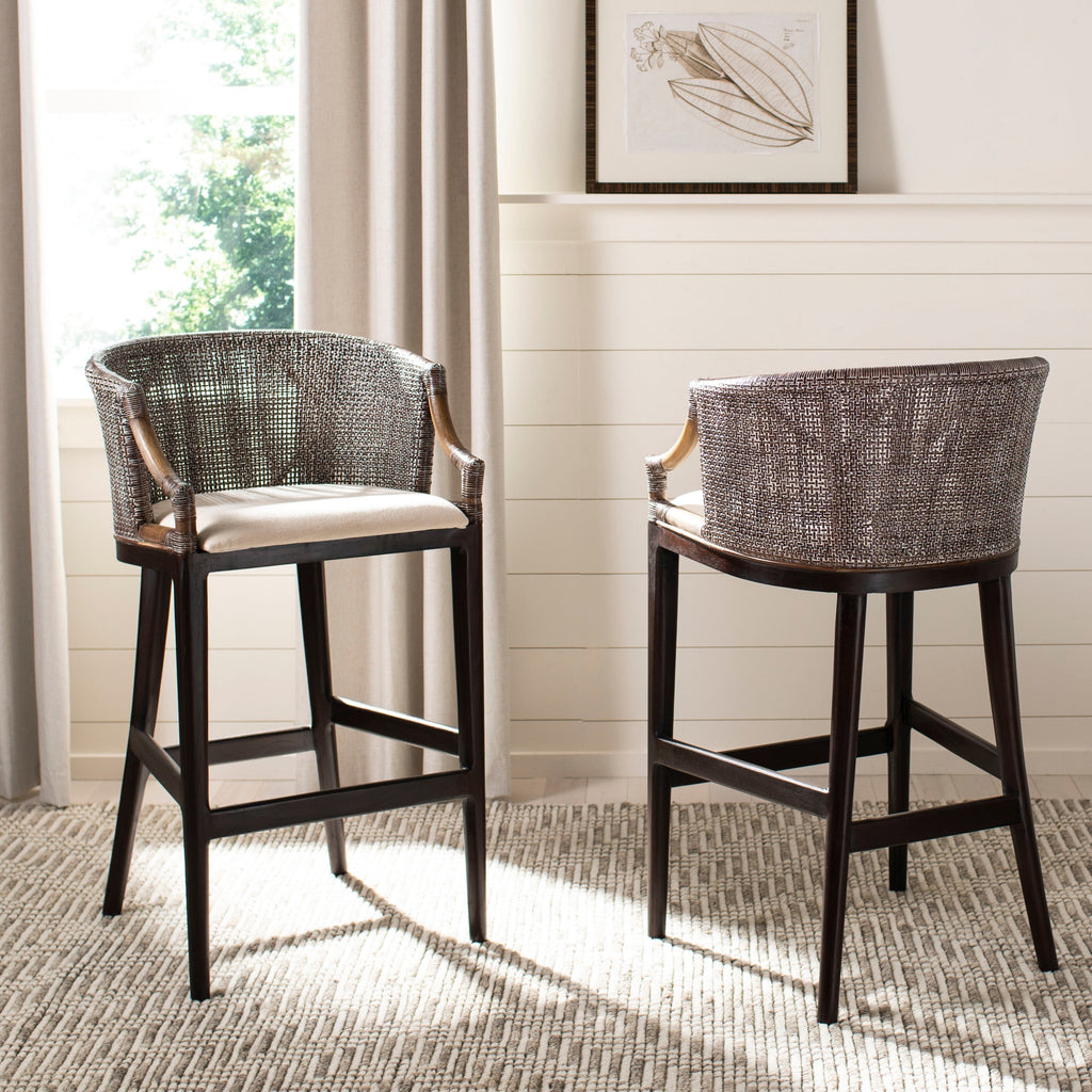 Tabouret de bar en rotin SAFAVIEH Virona de 76 cm (22,3 po l x 20,5 po l x 39 po H)