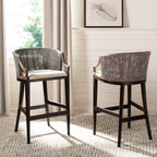 Tabouret de bar en rotin SAFAVIEH Virona de 76 cm (22,3 po l x 20,5 po l x 39 po H)