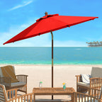SAFAVIEH Zlatana 9 Ft Wooden Outdoor Umbrella