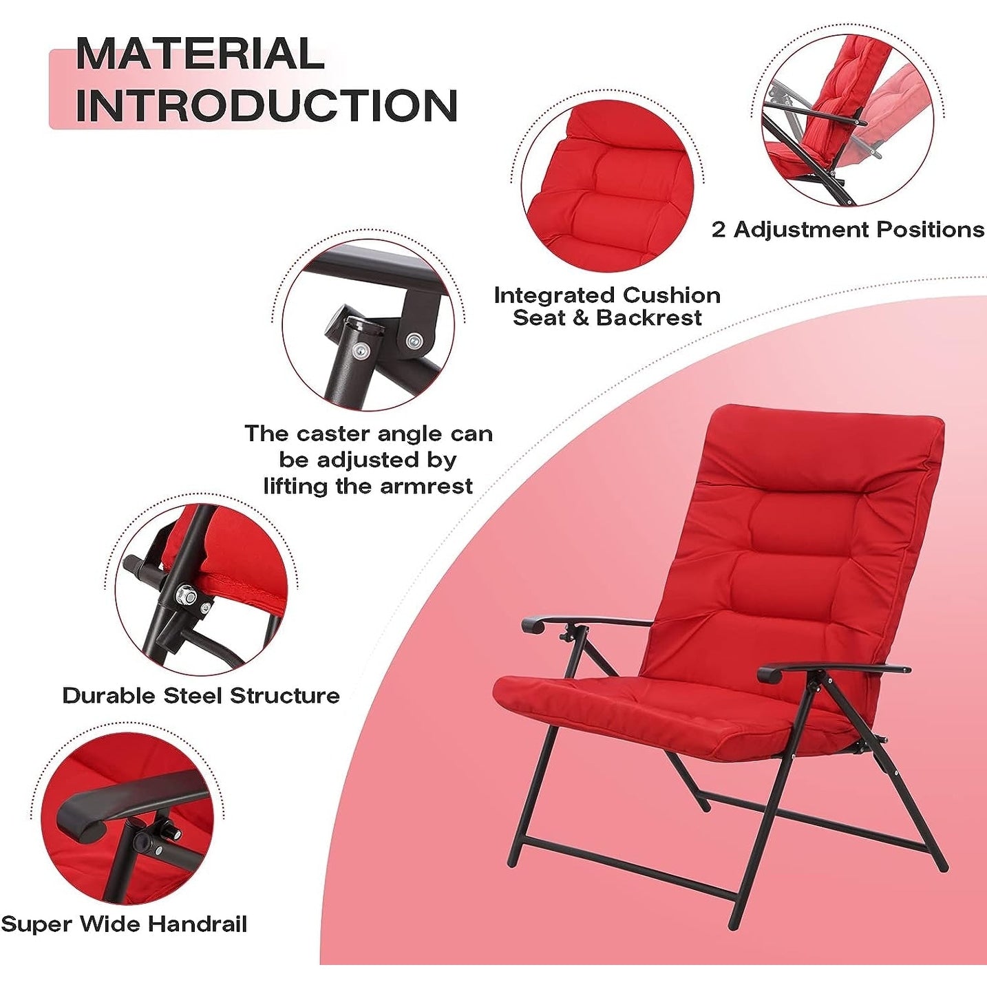 Ensemble bistrot 3 pièces avec chaises pliantes rembourrées pour patio extérieur SUNCROWN