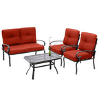 Ensemble de 4 meubles d'extérieur SUNCROWN pour patio, causeuse