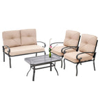 Ensemble de 4 meubles d'extérieur SUNCROWN pour patio, causeuse