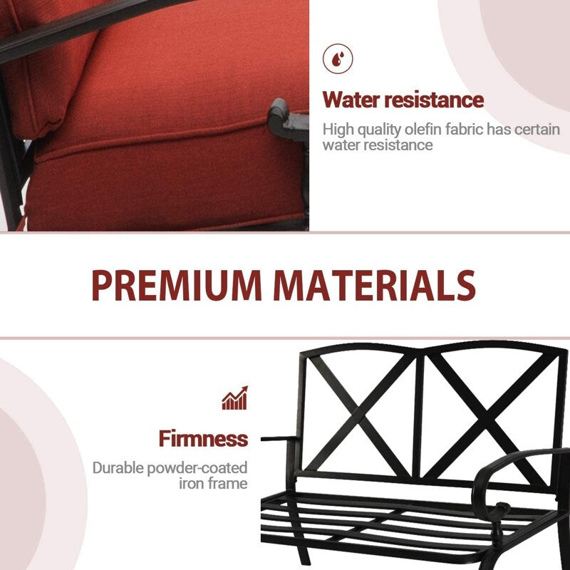 Ensemble de 4 meubles d'extérieur SUNCROWN pour patio, causeuse