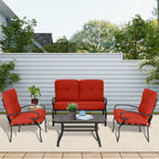 Ensemble de 4 meubles d'extérieur SUNCROWN pour patio, causeuse