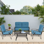 Ensemble de 4 meubles d'extérieur SUNCROWN pour patio, causeuse