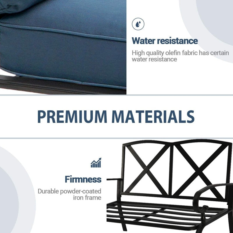 Ensemble de 4 meubles d'extérieur SUNCROWN pour patio, causeuse