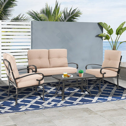 Ensemble de 4 meubles d'extérieur SUNCROWN pour patio, causeuse
