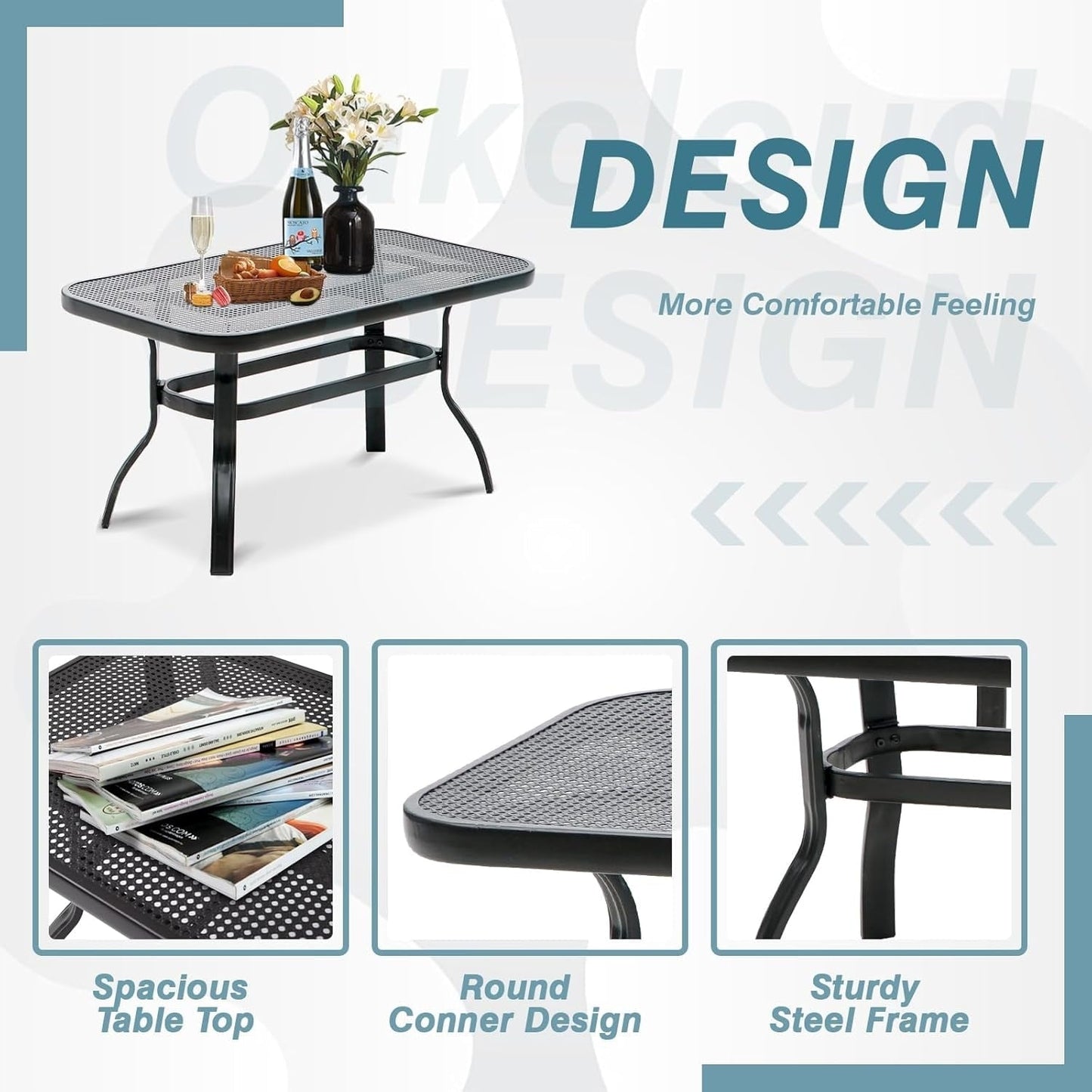Ensemble de meubles de patio extérieur SUNCROWN 5 pièces, banc de jardin et 2 chaises à ressorts avec 2 tables basses