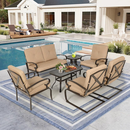 Ensemble de 7 meubles de jardin en métal SUNCROWN