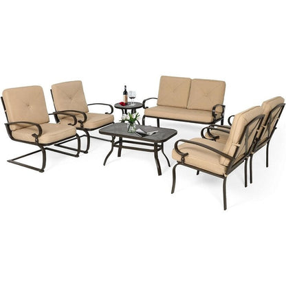 Ensemble de 7 meubles de jardin en métal SUNCROWN