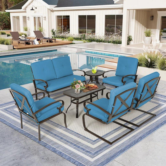 Ensemble de 7 meubles de jardin en métal SUNCROWN
