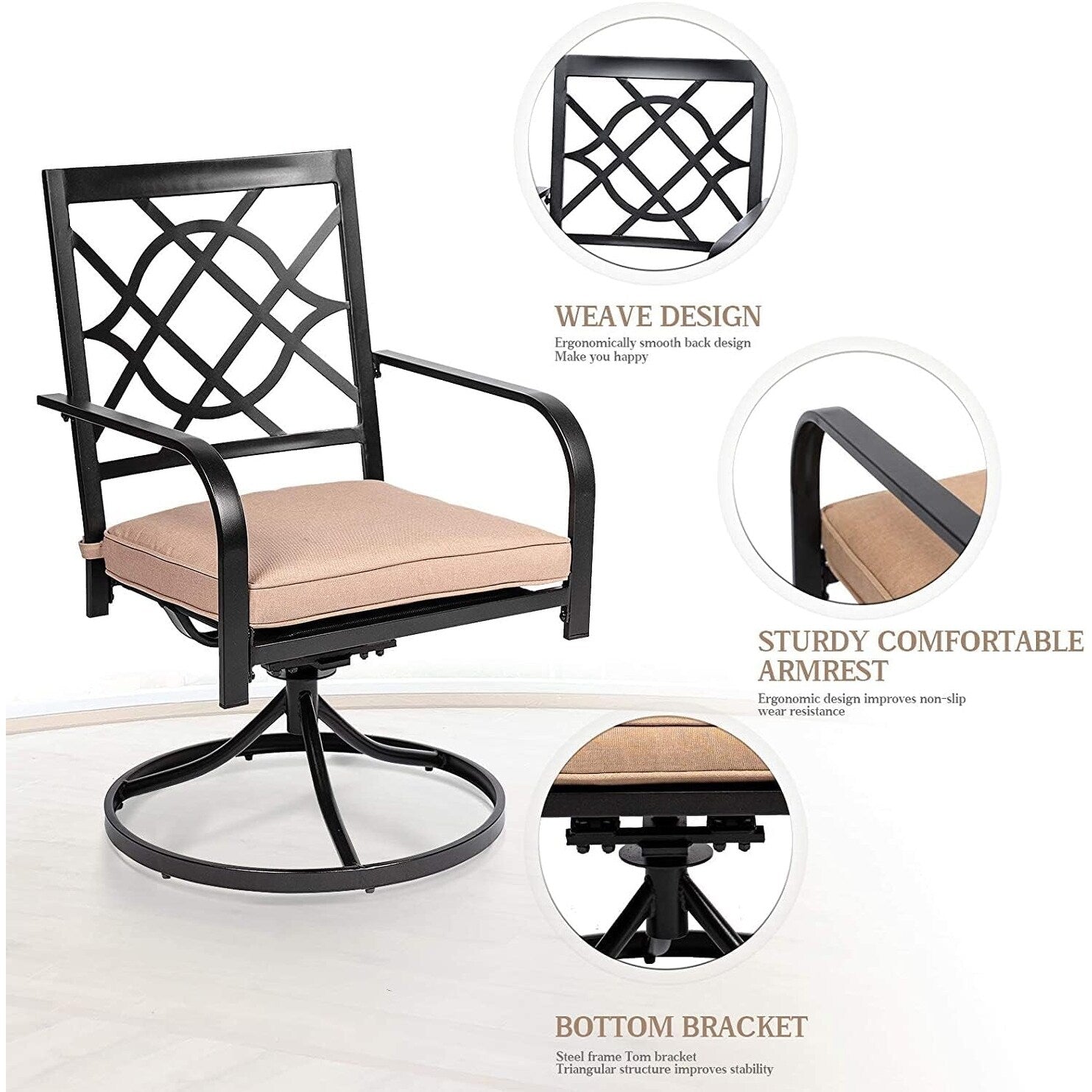 Ensemble de salle à manger d'extérieur en métal 5/7 pièces pour patio