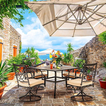 Ensemble de salle à manger d'extérieur en métal 5/7 pièces pour patio