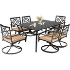 Ensemble de salle à manger d'extérieur en métal 5/7 pièces pour patio