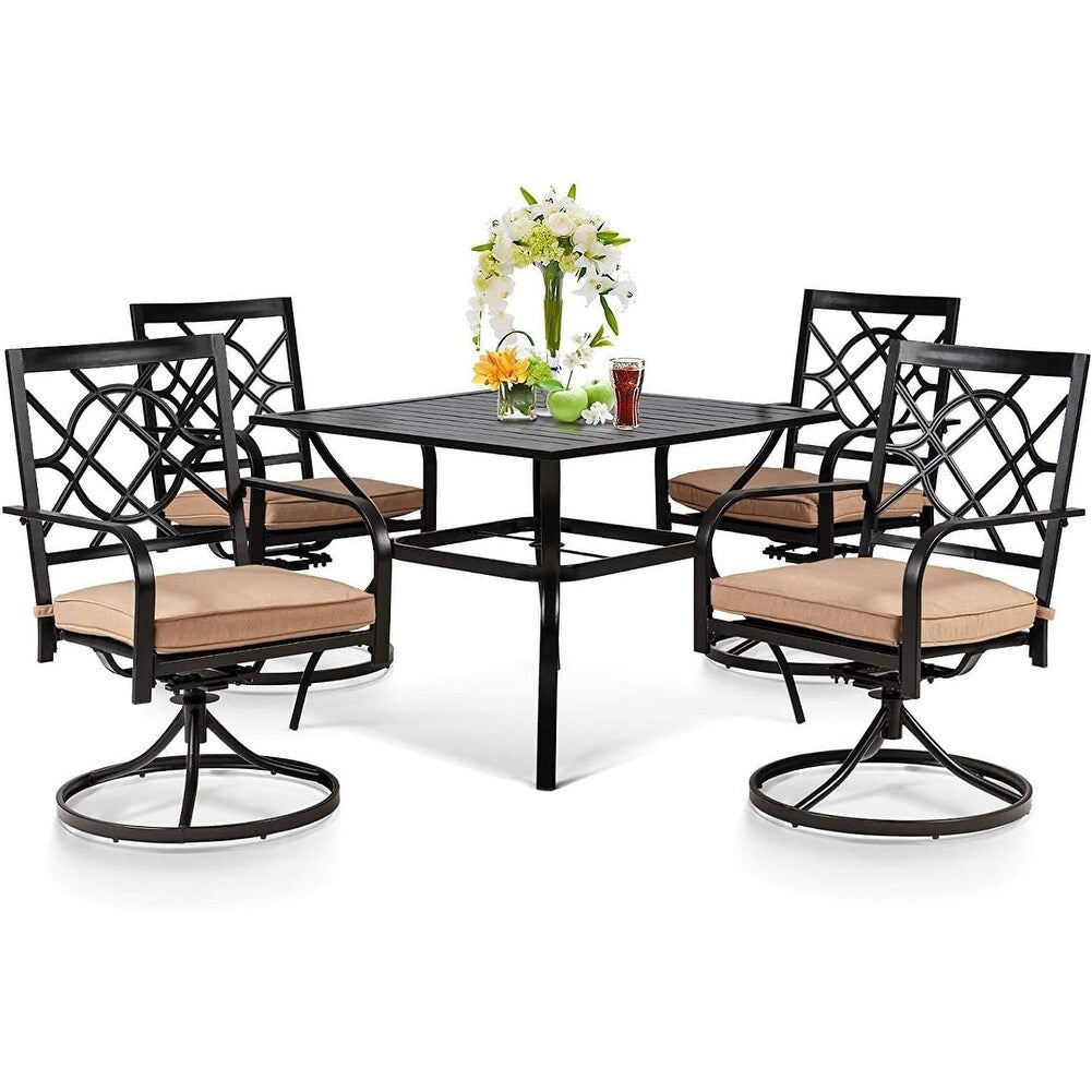 Ensemble de salle à manger d'extérieur en métal 5/7 pièces pour patio
