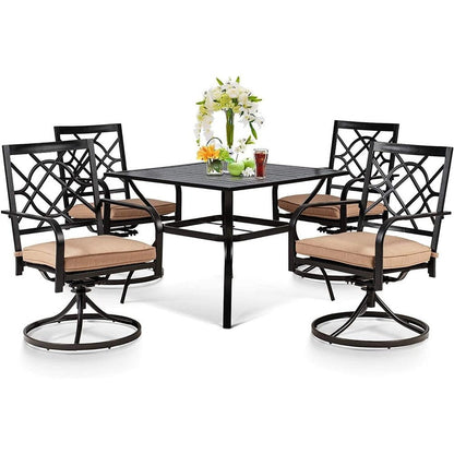 Ensemble de salle à manger d'extérieur en métal 5/7 pièces pour patio