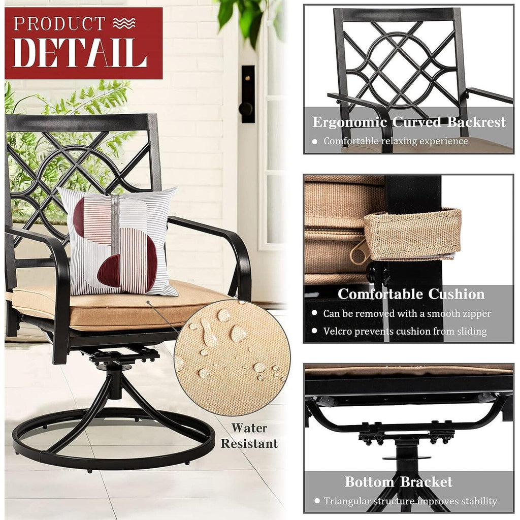 Ensemble de salle à manger d'extérieur en métal 5/7 pièces pour patio