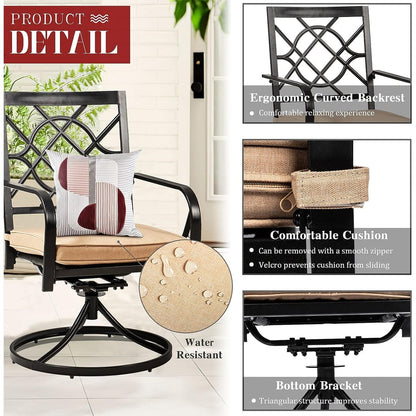 Ensemble de salle à manger d'extérieur en métal 5/7 pièces pour patio
