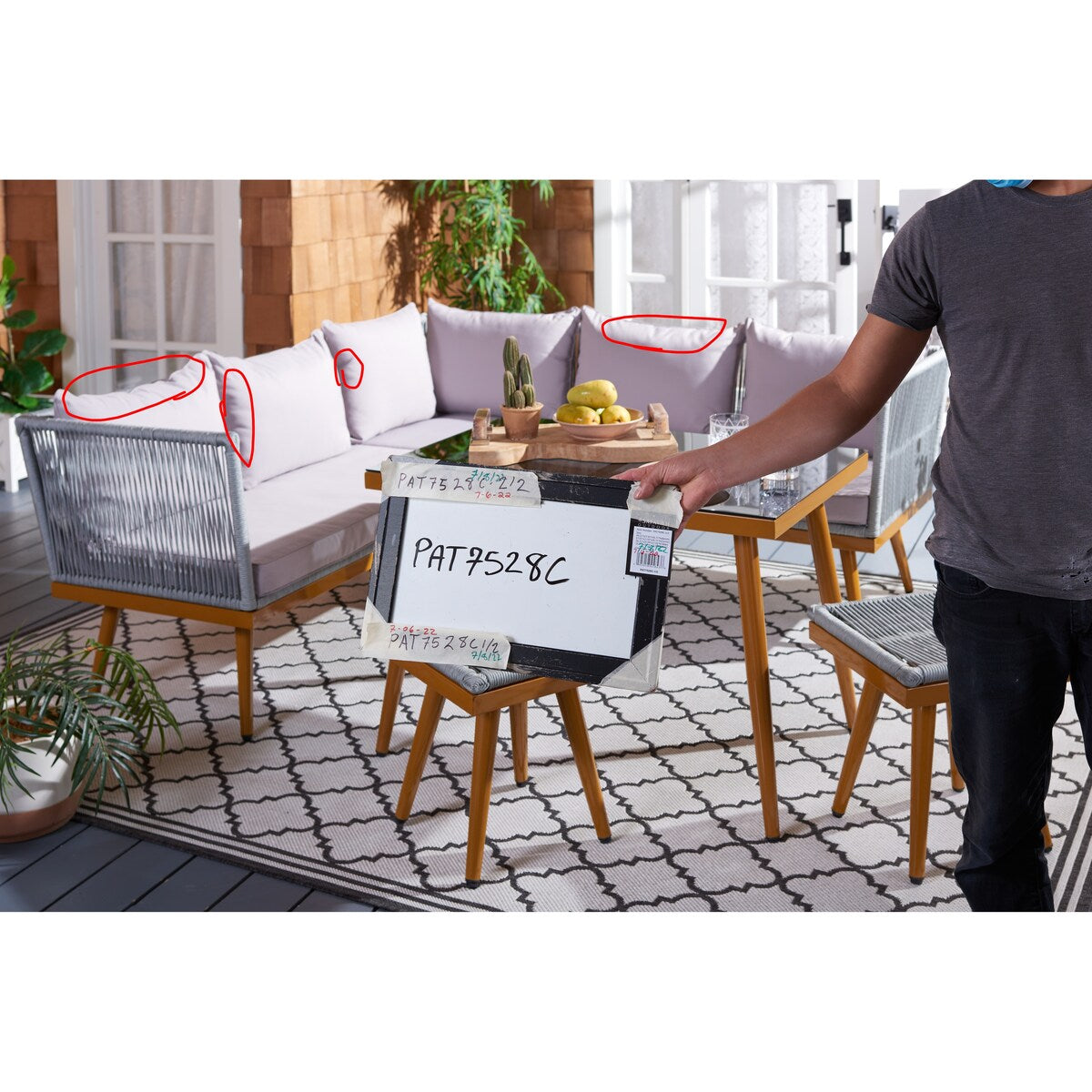 Ensemble de salle à manger d'extérieur Romlin de Safavieh Outdoor Living - 49 x 30 x 30 cm