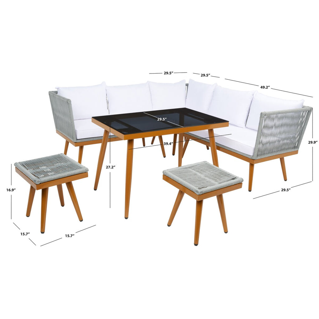 Ensemble de salle à manger d'extérieur Romlin de Safavieh Outdoor Living - 49 x 30 x 30 cm