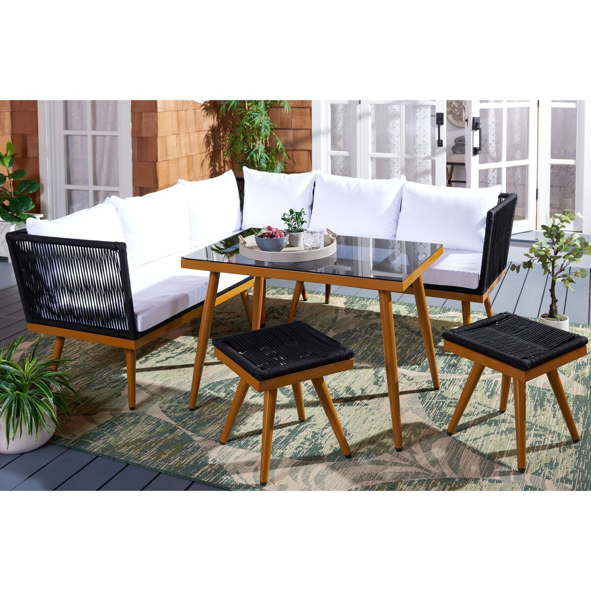 Ensemble de salle à manger d'extérieur Romlin de Safavieh Outdoor Living - 49 x 30 x 30 cm