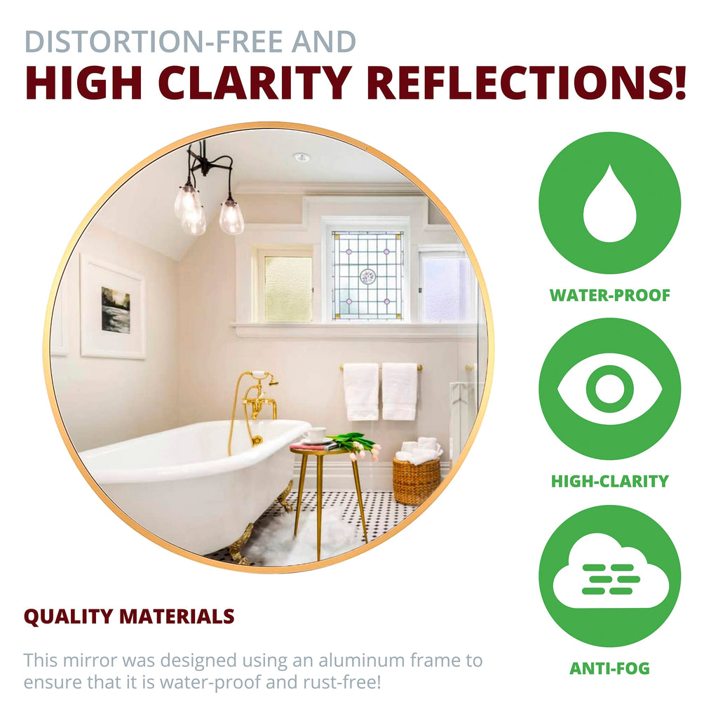 Miroir mural rond en aluminium Sage