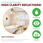 Miroir mural rond en aluminium Sage