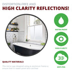 Miroir mural rond en aluminium Sage