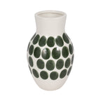 Vase abstrait en céramique blanc et à pois de Sagebrook Home